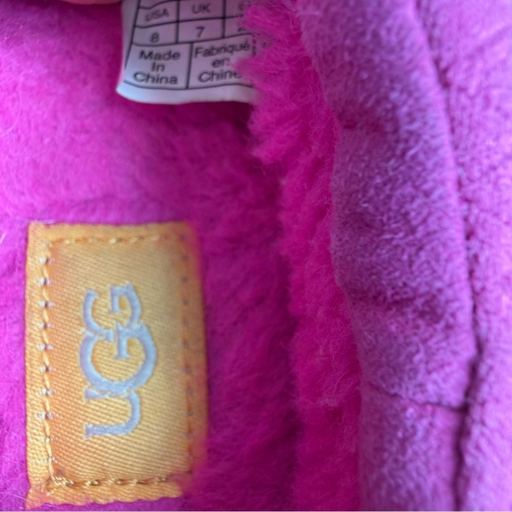 UGG Kids Tasman Slippers Rock Rose Pink Size 8 Outdoor Puff 3M - Picture 2 of 7